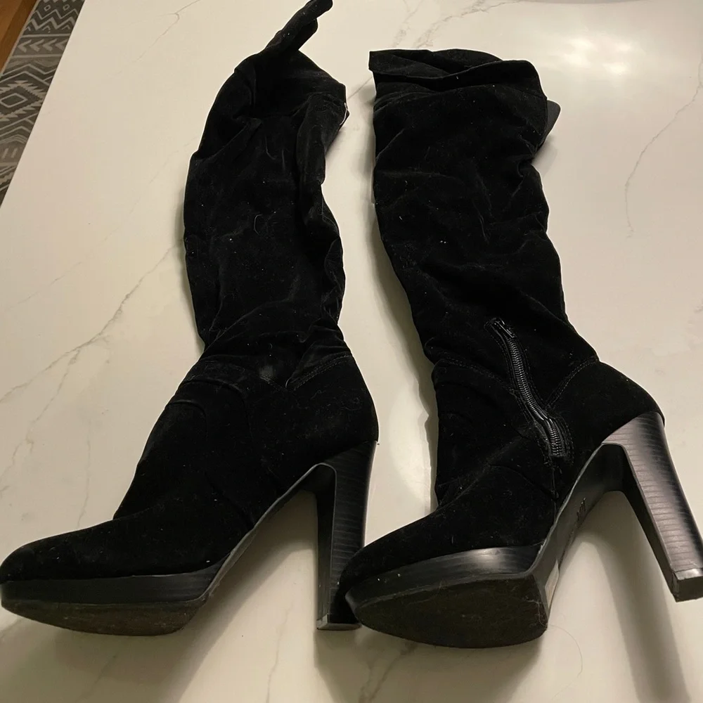 INC International Concepts Black Heeled Boots - Picture 3 of 3
